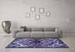 Machine Washable Persian Blue Traditional Rug in a Living Room, wshtr519blu