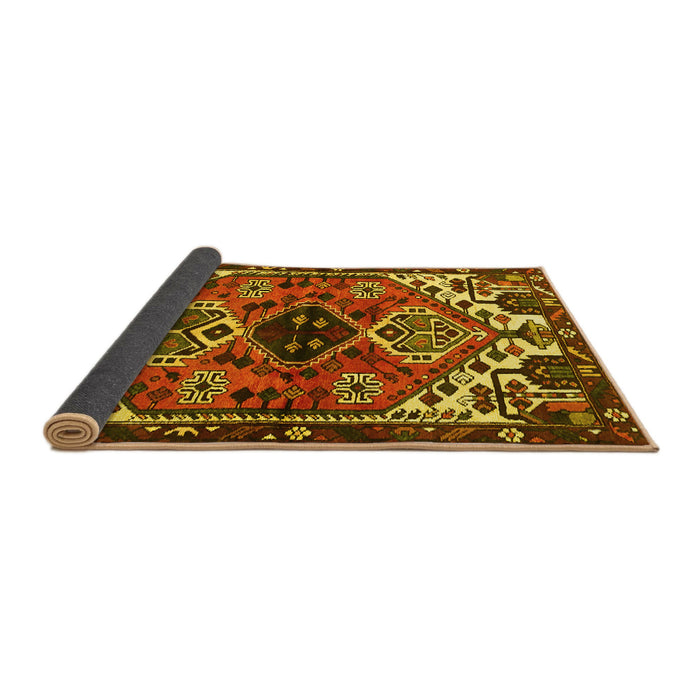 Sideview of Persian Yellow Traditional Rug, tr519yw