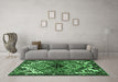 Machine Washable Persian Emerald Green Traditional Area Rugs in a Living Room,, wshtr519emgrn