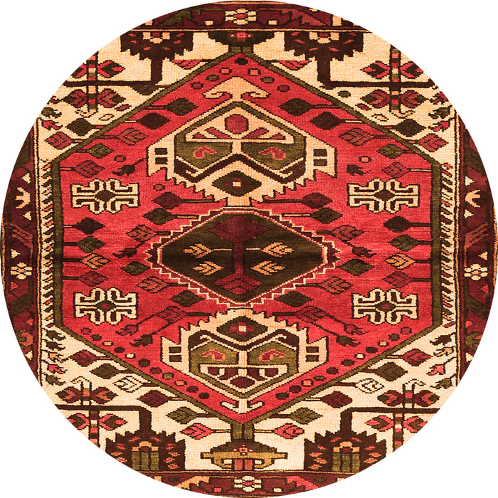 Machine Washable Persian Orange Traditional Area Rugs, wshtr519org