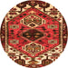 Square Persian Orange Traditional Rug, tr519org