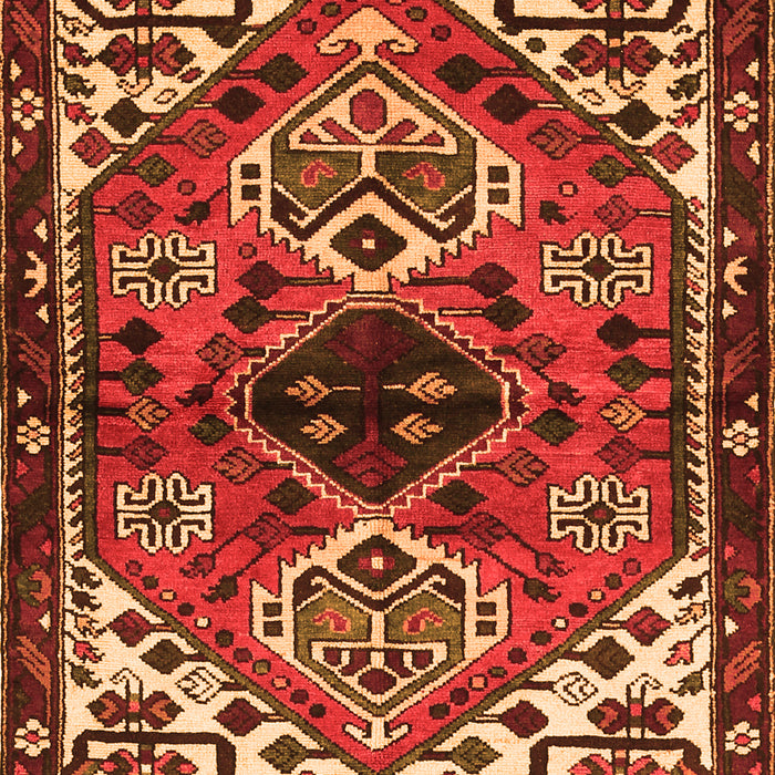 Serging Thickness of Machine Washable Persian Orange Traditional Area Rugs, wshtr519org
