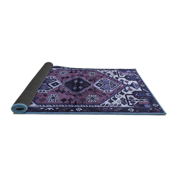 Sideview of Persian Blue Traditional Rug, tr519blu