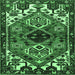 Square Persian Emerald Green Traditional Rug, tr519emgrn
