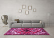 Machine Washable Persian Pink Traditional Rug in a Living Room, wshtr519pnk