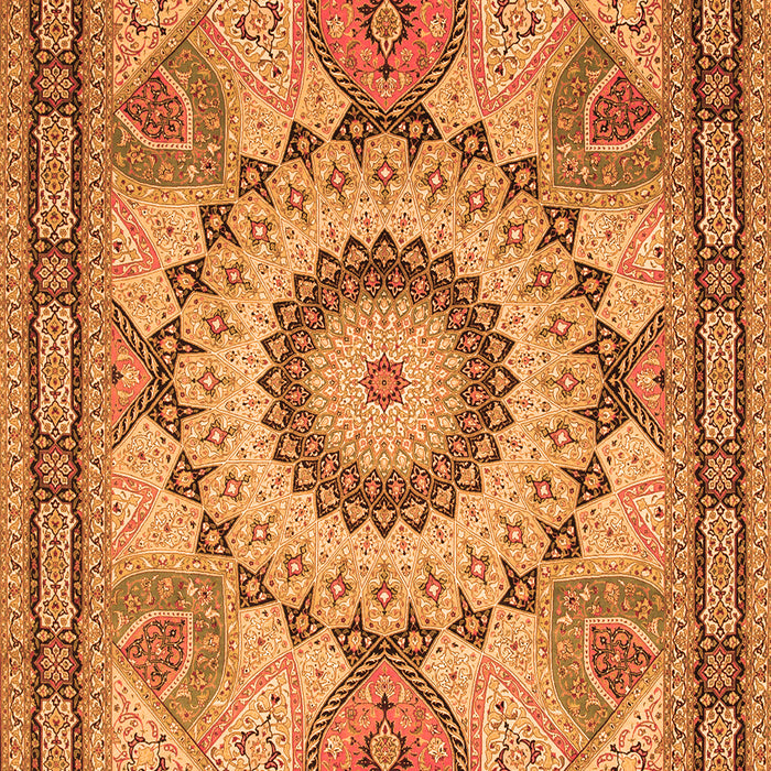 Medallion Orange Traditional Rug, tr51org