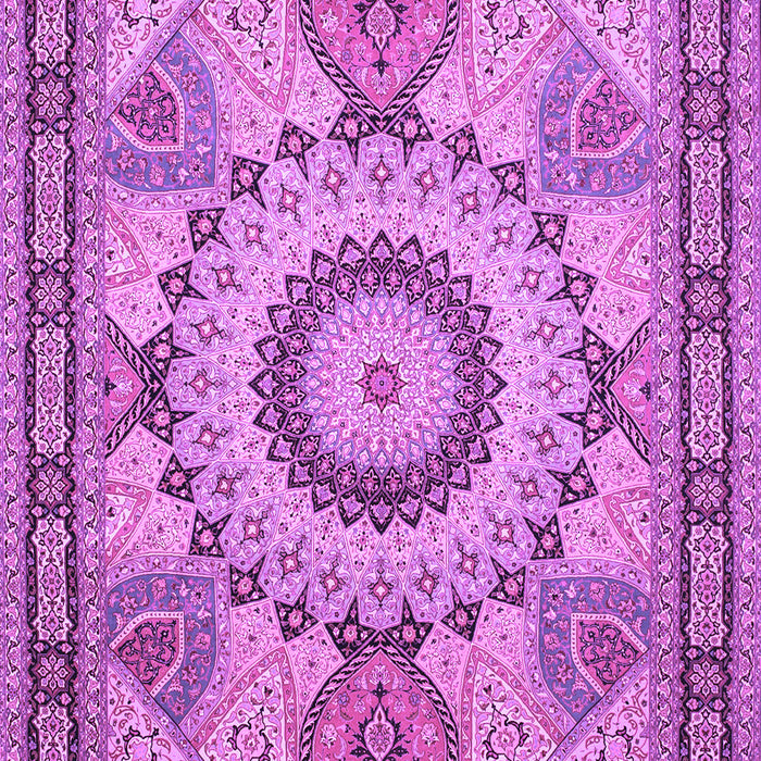 Machine Washable Medallion Purple Traditional Area Rugs, wshtr51pur