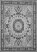 Serging Thickness of Machine Washable Medallion Gray Traditional Rug, wshtr51gry