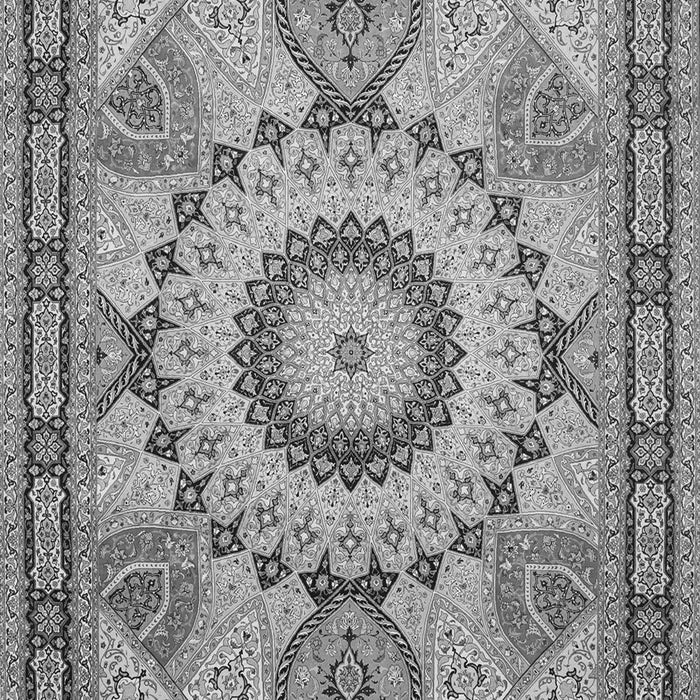 Serging Thickness of Machine Washable Medallion Gray Traditional Rug, wshtr51gry