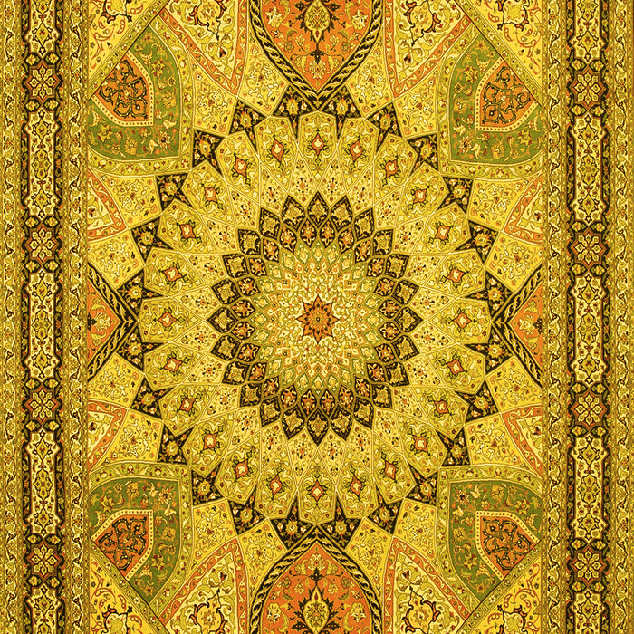 Medallion Yellow Traditional Rug, tr51yw