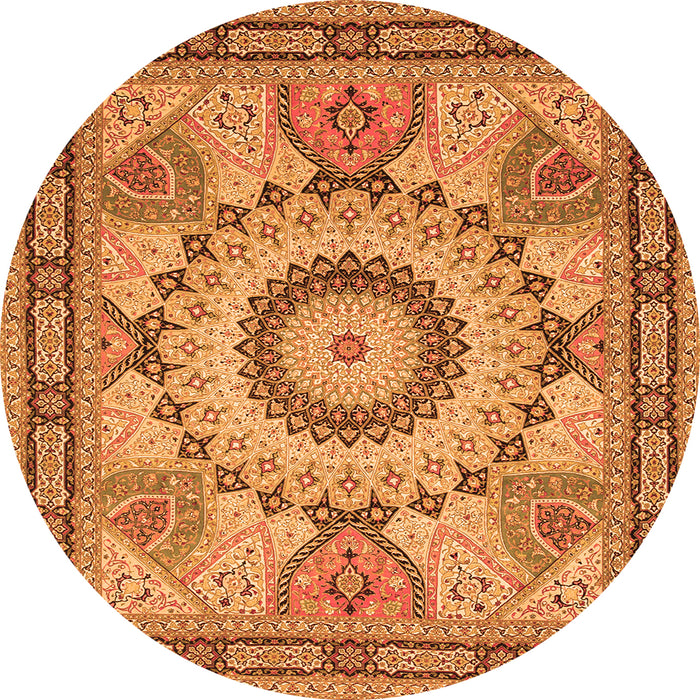 Square Medallion Orange Traditional Rug, tr51org