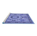 Sideview of Machine Washable Medallion Blue Traditional Rug, wshtr51blu