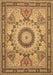 Machine Washable Medallion Brown Traditional Rug, wshtr51brn