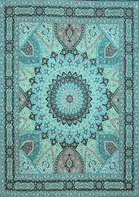 Medallion Light Blue Traditional Rug, tr51lblu