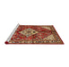 Sideview of Machine Washable Traditional Sand Brown Rug, wshtr520