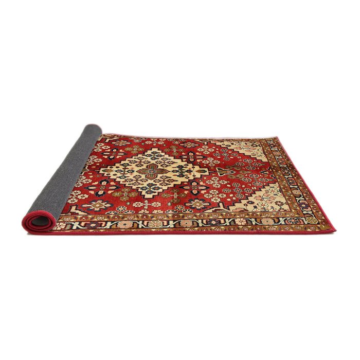 Sideview of Traditional Sand Brown Medallion Rug, tr520