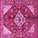 Square Medallion Pink Traditional Rug, tr520pnk