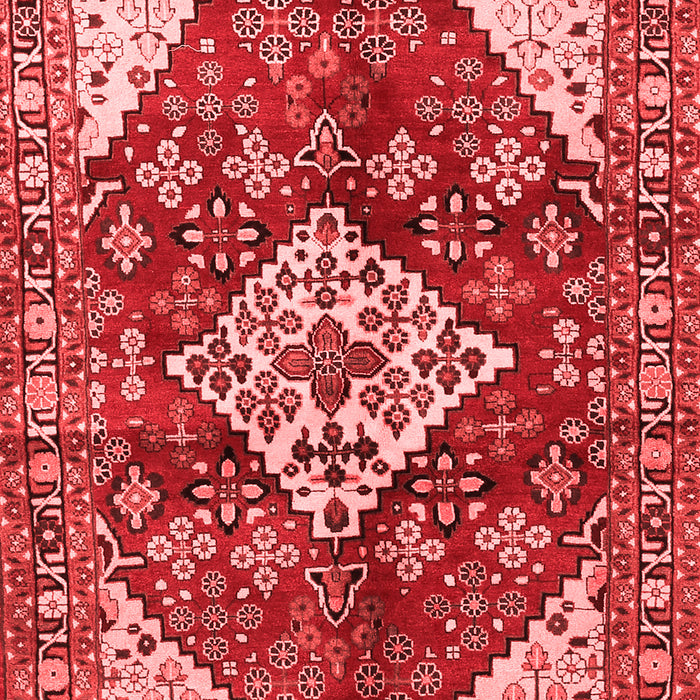 Machine Washable Medallion Red Traditional Rug, wshtr520red