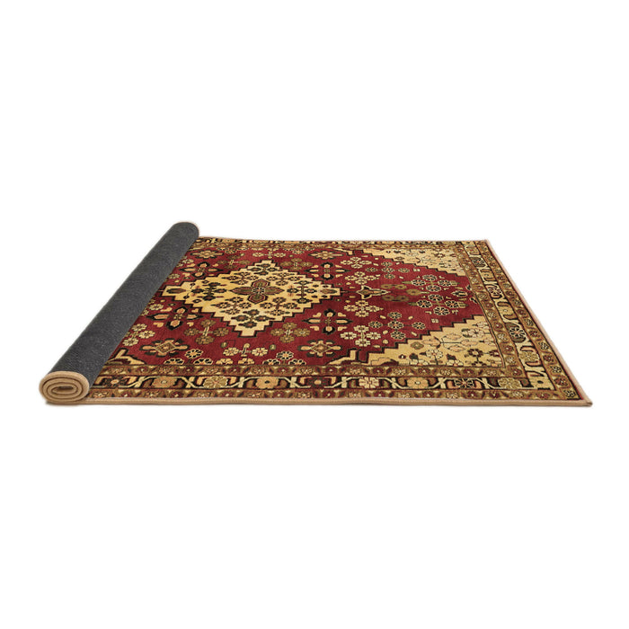 Sideview of Medallion Brown Traditional Rug, tr520brn