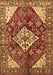 Machine Washable Medallion Brown Traditional Rug, wshtr520brn