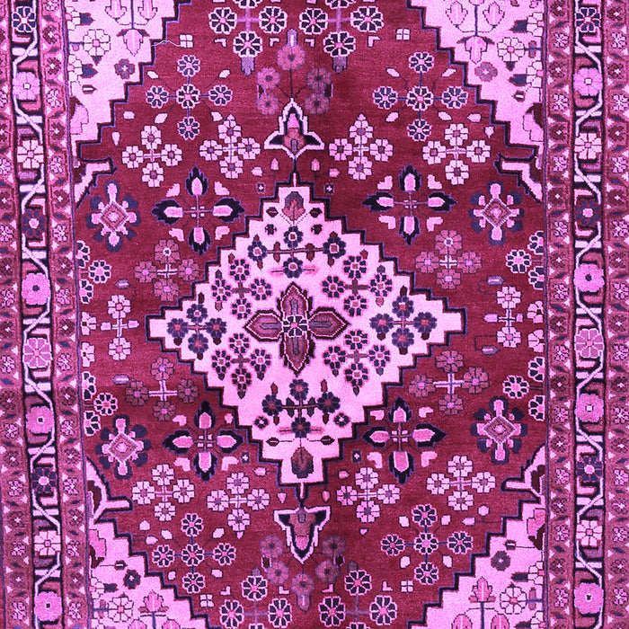Machine Washable Medallion Purple Traditional Area Rugs, wshtr520pur