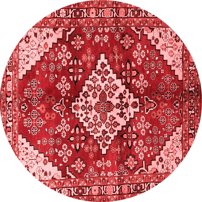 Machine Washable Medallion Red Traditional Rug, wshtr520red