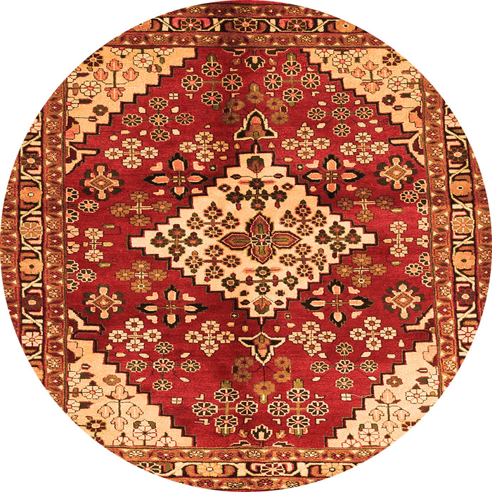 Square Medallion Orange Traditional Rug, tr520org