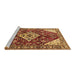 Sideview of Machine Washable Medallion Brown Traditional Rug, wshtr520brn