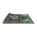 Sideview of Medallion Light Blue Traditional Rug, tr520lblu