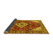 Sideview of Medallion Yellow Traditional Rug, tr520yw