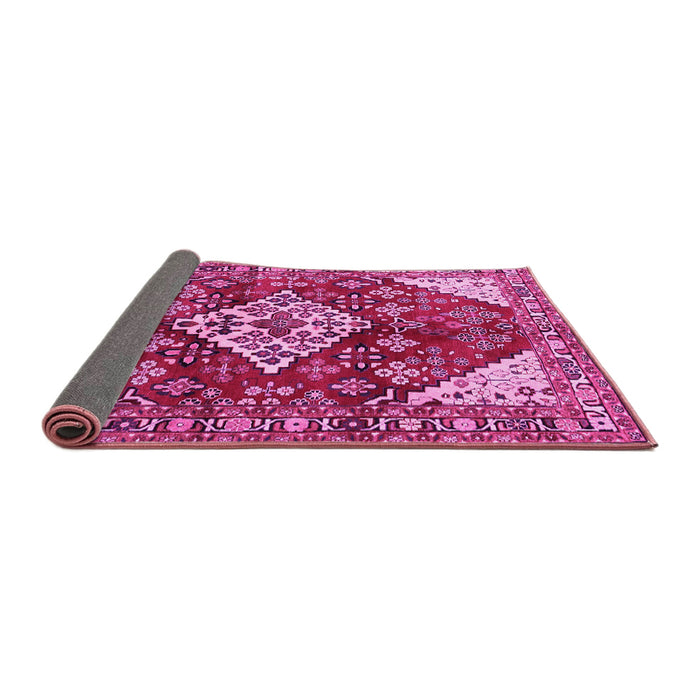 Sideview of Medallion Pink Traditional Rug, tr520pnk