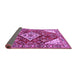 Sideview of Medallion Purple Traditional Rug, tr520pur