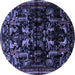 Round Animal Blue Traditional Rug, tr521blu