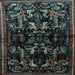 Square Animal Light Blue Traditional Rug, tr521lblu