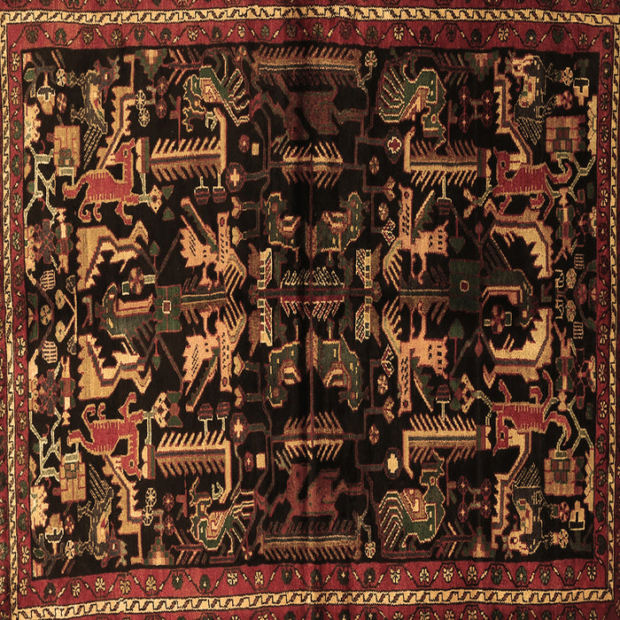 Square Animal Brown Traditional Rug, tr521brn