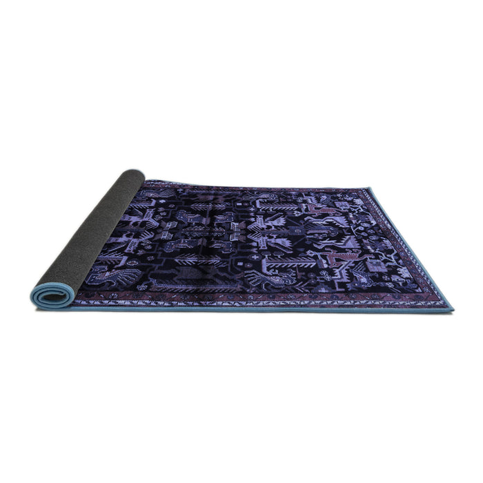 Sideview of Animal Blue Traditional Rug, tr521blu