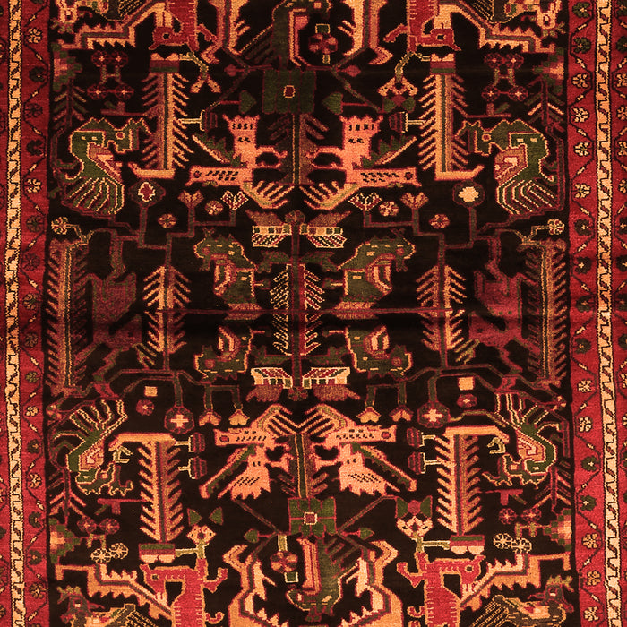 Serging Thickness of Machine Washable Animal Orange Traditional Area Rugs, wshtr521org