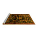 Sideview of Machine Washable Animal Yellow Traditional Rug, wshtr521yw