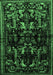 Machine Washable Animal Emerald Green Traditional Area Rugs, wshtr521emgrn