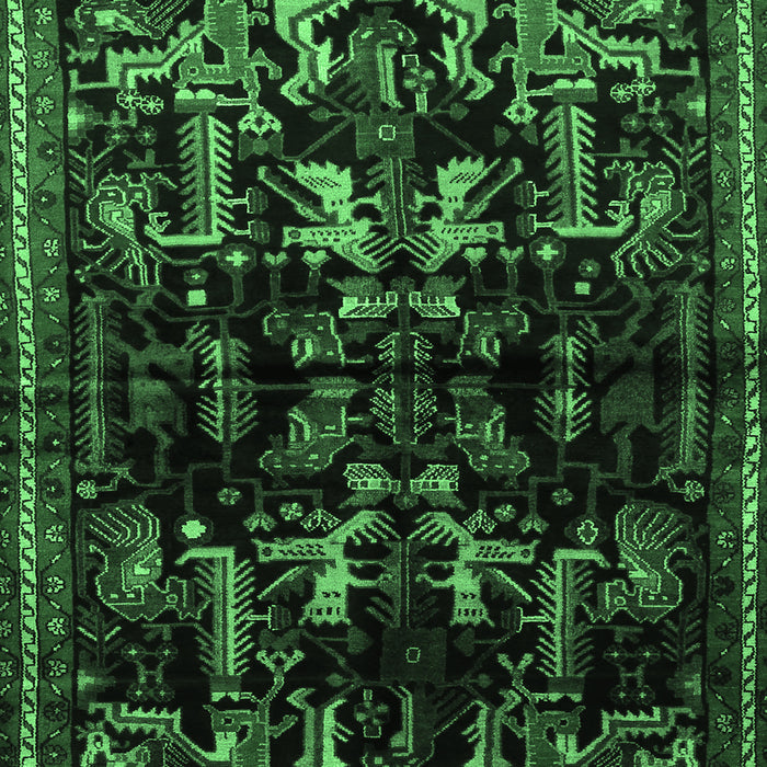 Machine Washable Animal Emerald Green Traditional Area Rugs, wshtr521emgrn