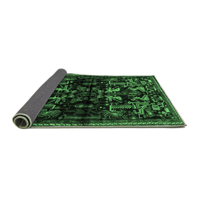 Sideview of Animal Emerald Green Traditional Rug, tr521emgrn