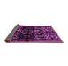 Sideview of Animal Purple Traditional Rug, tr521pur