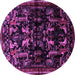 Round Animal Purple Traditional Rug, tr521pur