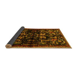 Sideview of Animal Yellow Traditional Rug, tr521yw