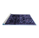 Sideview of Machine Washable Animal Blue Traditional Rug, wshtr521blu