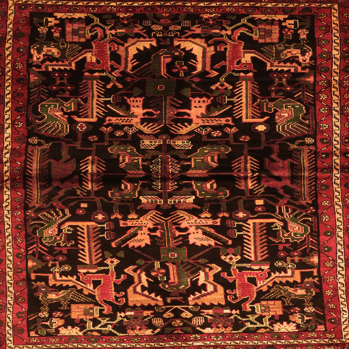 Round Machine Washable Animal Orange Traditional Area Rugs, wshtr521org