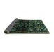 Sideview of Animal Turquoise Traditional Rug, tr521turq