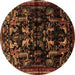 Round Machine Washable Animal Brown Traditional Rug, wshtr521brn