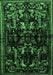 Animal Emerald Green Traditional Rug, tr521emgrn