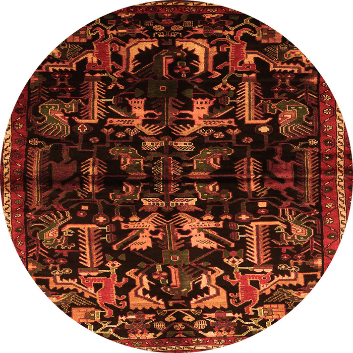 Square Animal Orange Traditional Rug, tr521org